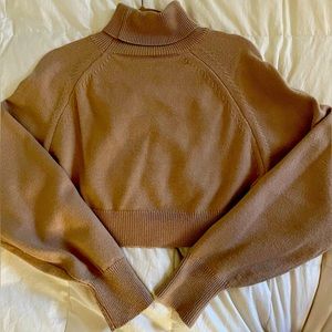 . Brown cropped sweater.